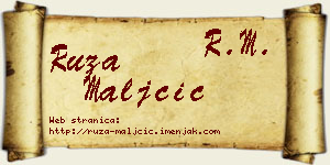 Ruža Maljčić vizit kartica